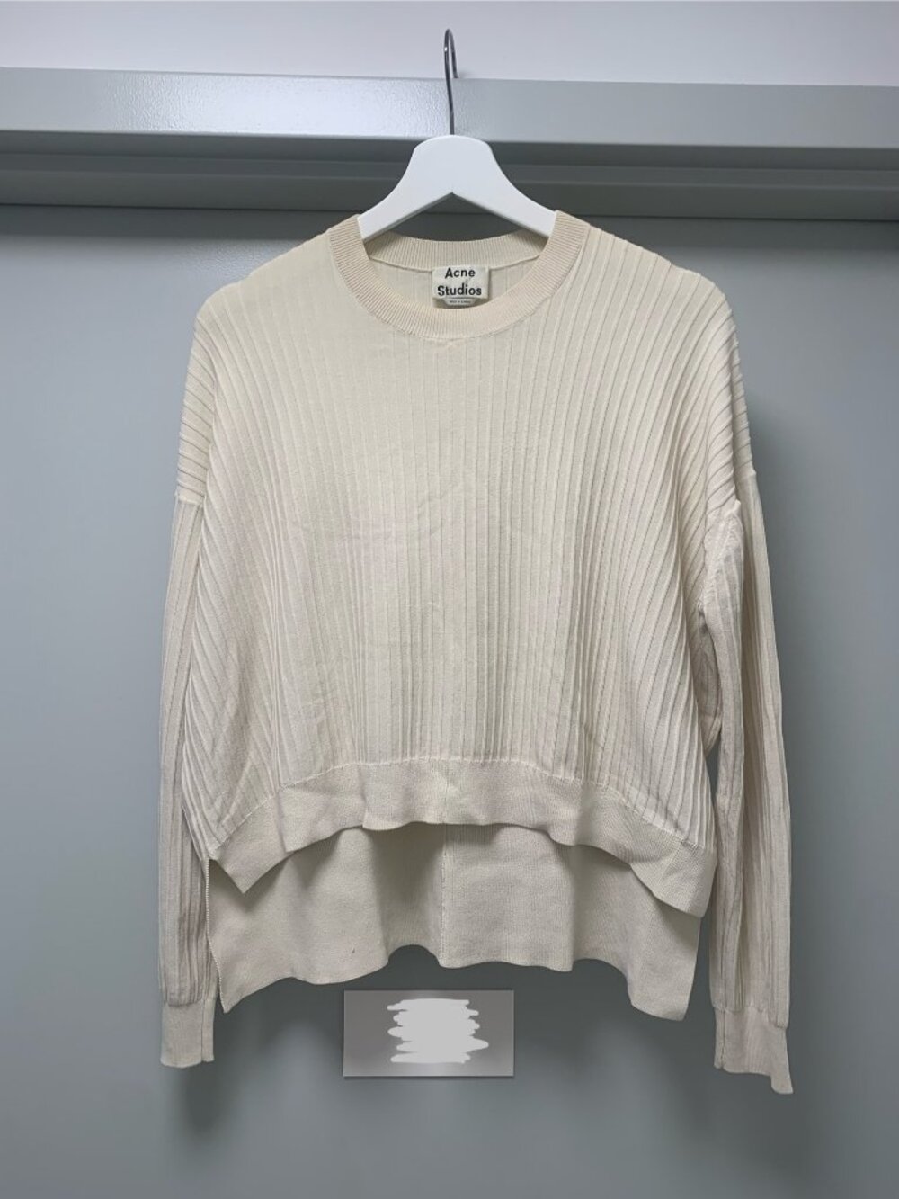 Acne Studios Issy rib cotton cropped sweater off white XXS us S